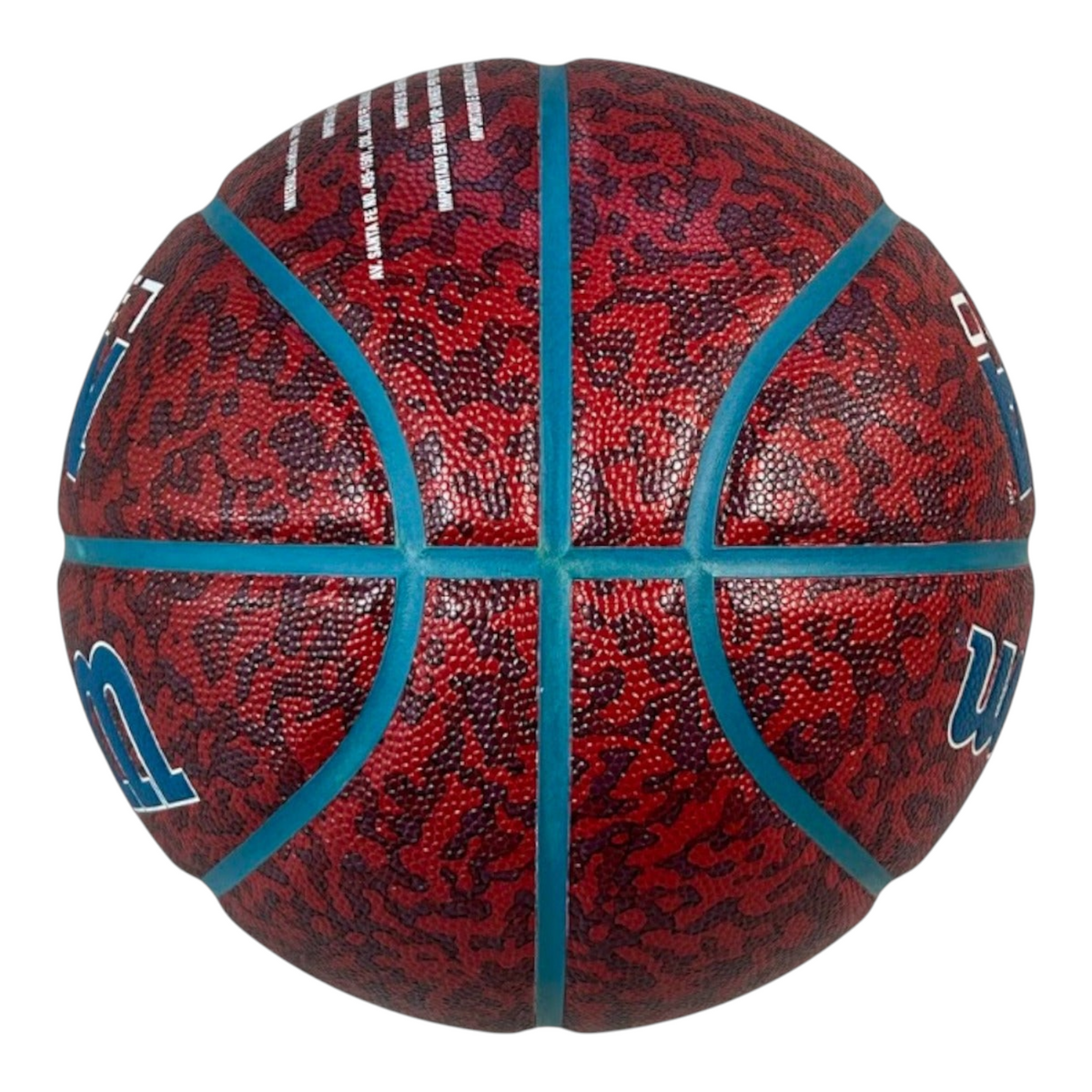 Balón de baloncesto Radach Sports Wilson NCAA Legend rojo con diseño estampado y canales de agarre profundos