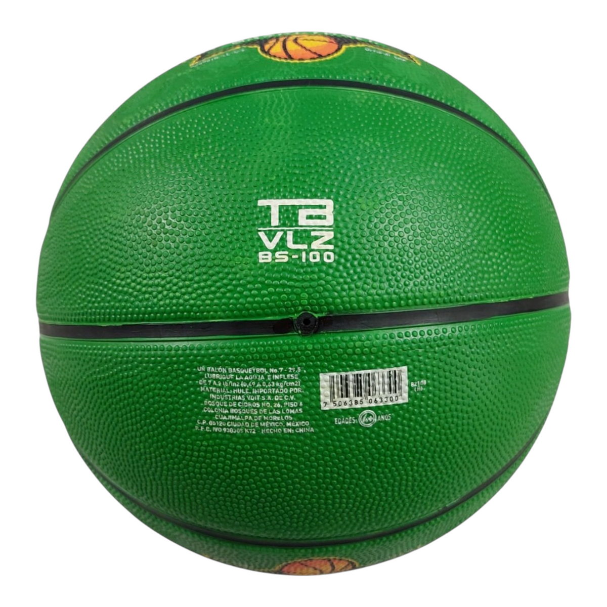 Balón de basquetbol Voit Champions BOS BS-100 talla 7 color verde con textura granulada de Radach Sports