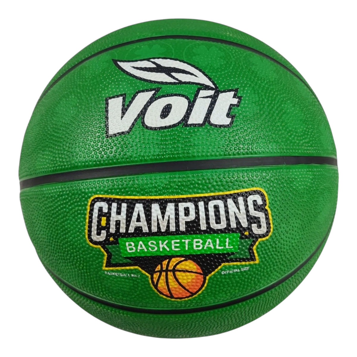 Balón de basquetbol Radach Sports Voit Champions número 7 en color verde con textura granulada para mejor agarre