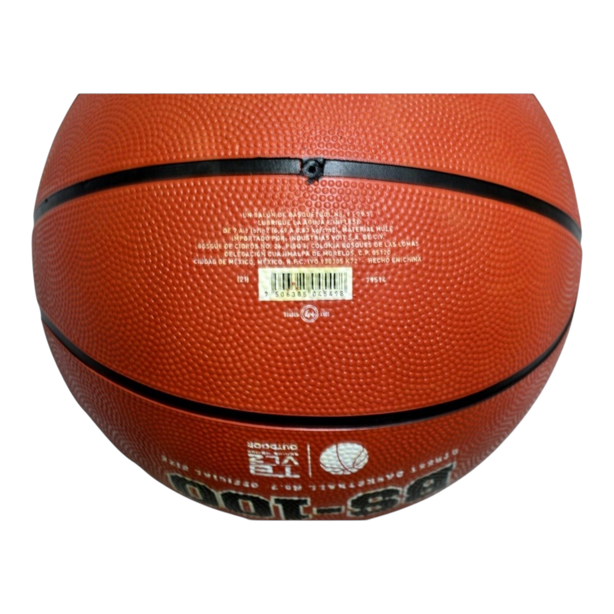 Balón de baloncesto Voit BS-100 Classic talla 7 de caucho color café con textura de agarre de Radach Sports