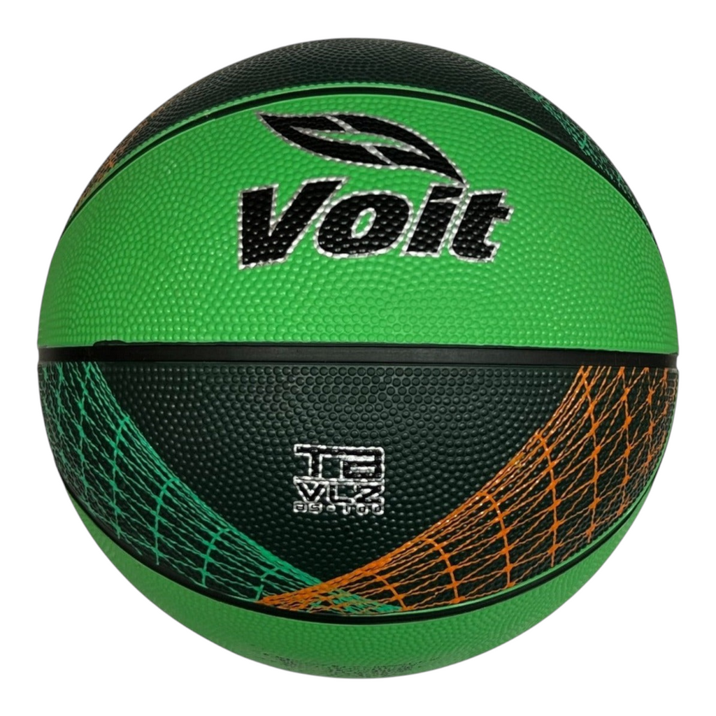 Balón de básquetbol Radach Sports Voit Stellar número 5 en color verde con detalles en negro y naranja