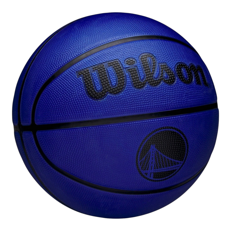 Balón de básquetbol Radach Sports Wilson NBA Team Tribute Warriors azul con logo oficial para exteriores