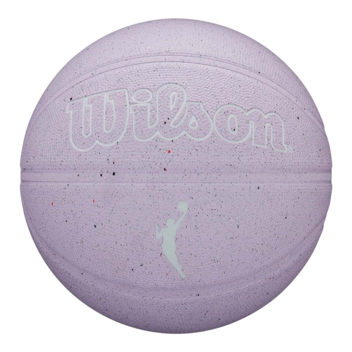 Balón de básquetbol Radach Sports Wilson WNBA Heir Eco talla 6 color lila con textura moteada y logo oficial