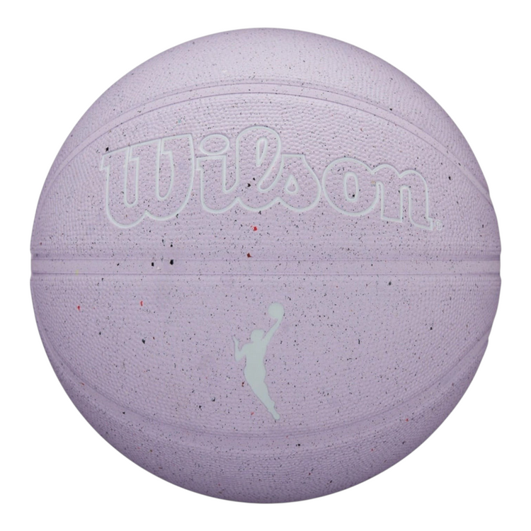 Balón de básquetbol Radach Sports Wilson WNBA Heir Eco talla 6 color lila con textura moteada y logo oficial
