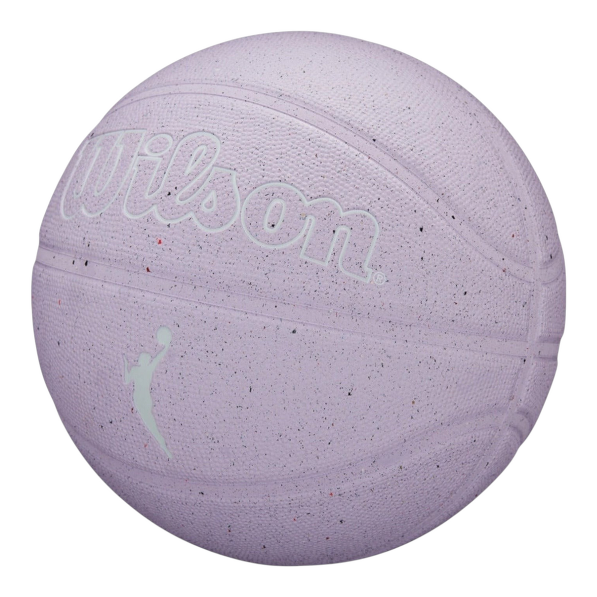Balón de básquetbol Radach Sports Wilson WNBA Heir Eco talla 6 color lila con textura moteada y canales profundos
