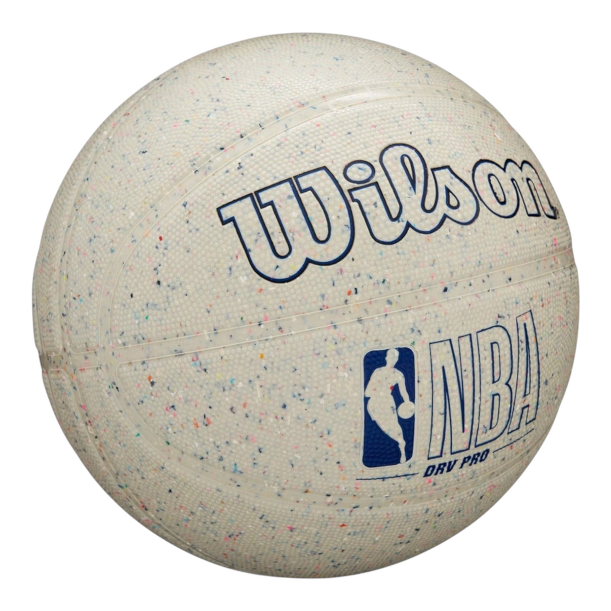 Balón de básquetbol Radach Sports Wilson NBA DRV Pro talla 7 color blanco con detalles moteados y logo oficial
