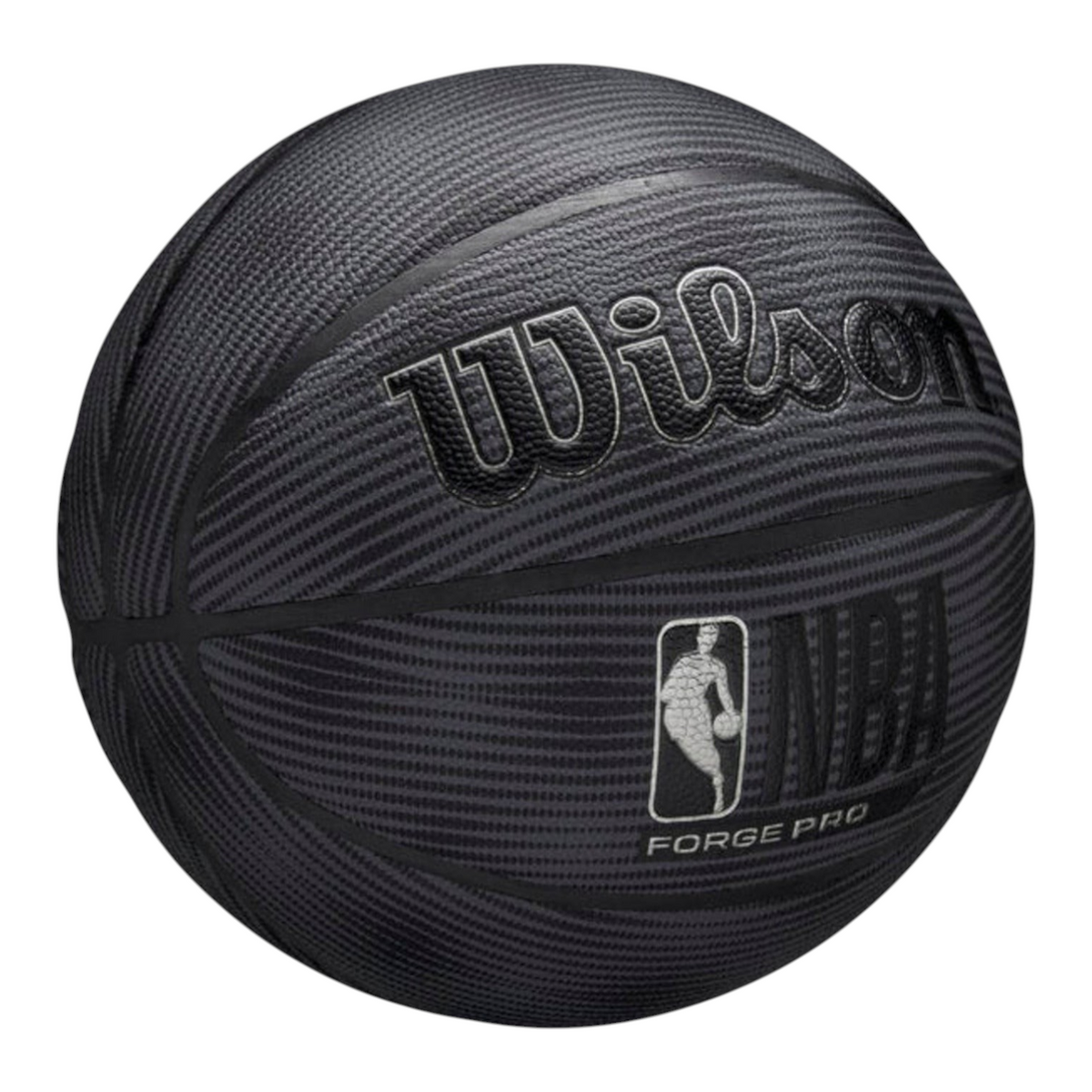 Balón de básquetbol Radach Sports Wilson NBA Forge Pro talla 7 color negro con diseño hexagonal y textura de agarre