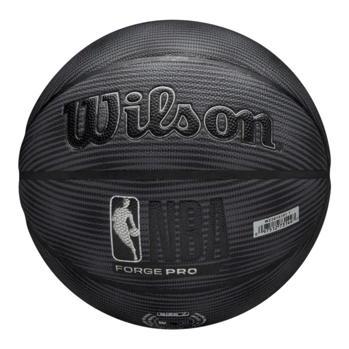 Balón de básquetbol Radach Sports Wilson NBA Forge Pro talla 7 en color negro con diseño hexagonal y textura premium