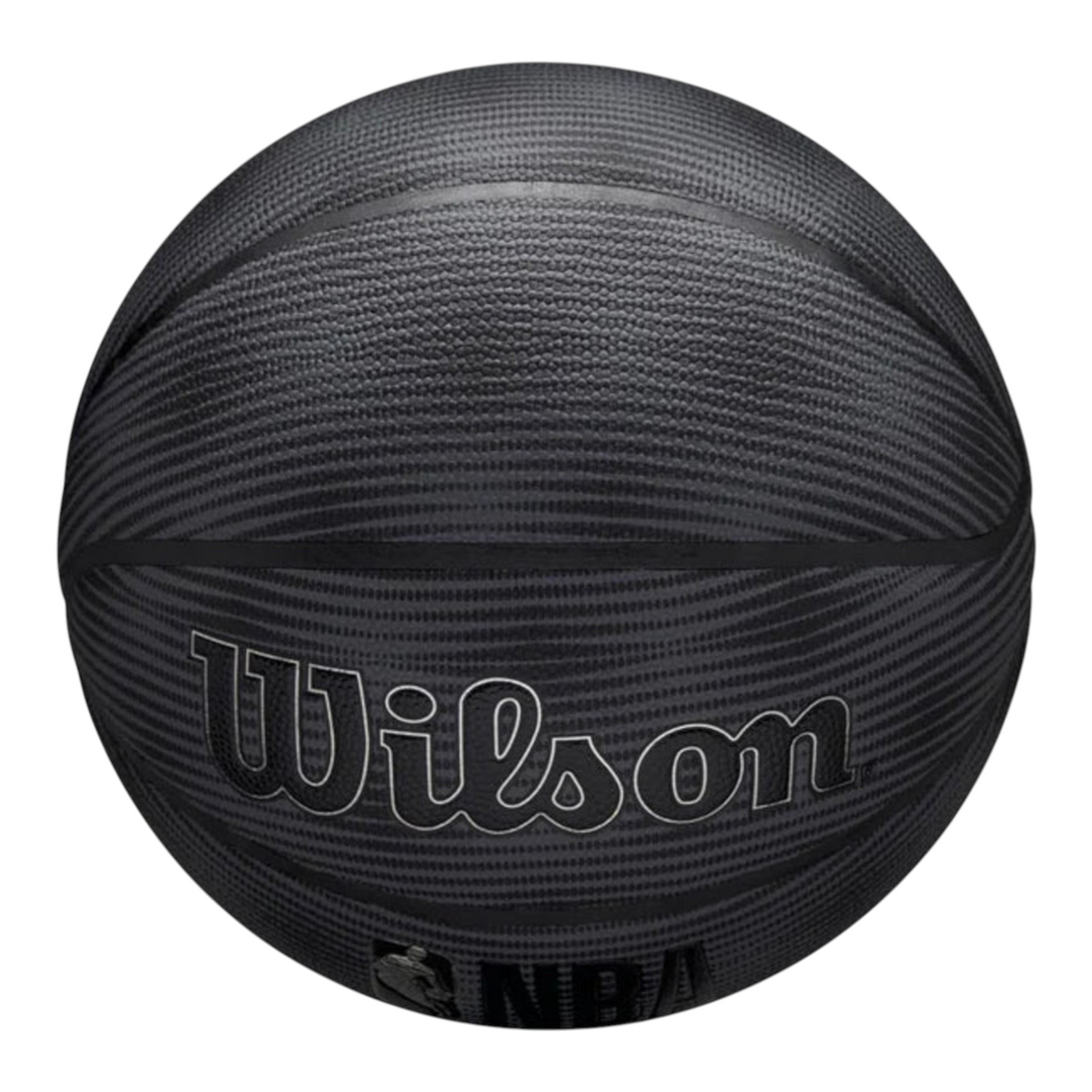 Balón de básquetbol Radach Sports Wilson NBA Forge Pro talla 7 con diseño hexagonal negro y textura de microfibra