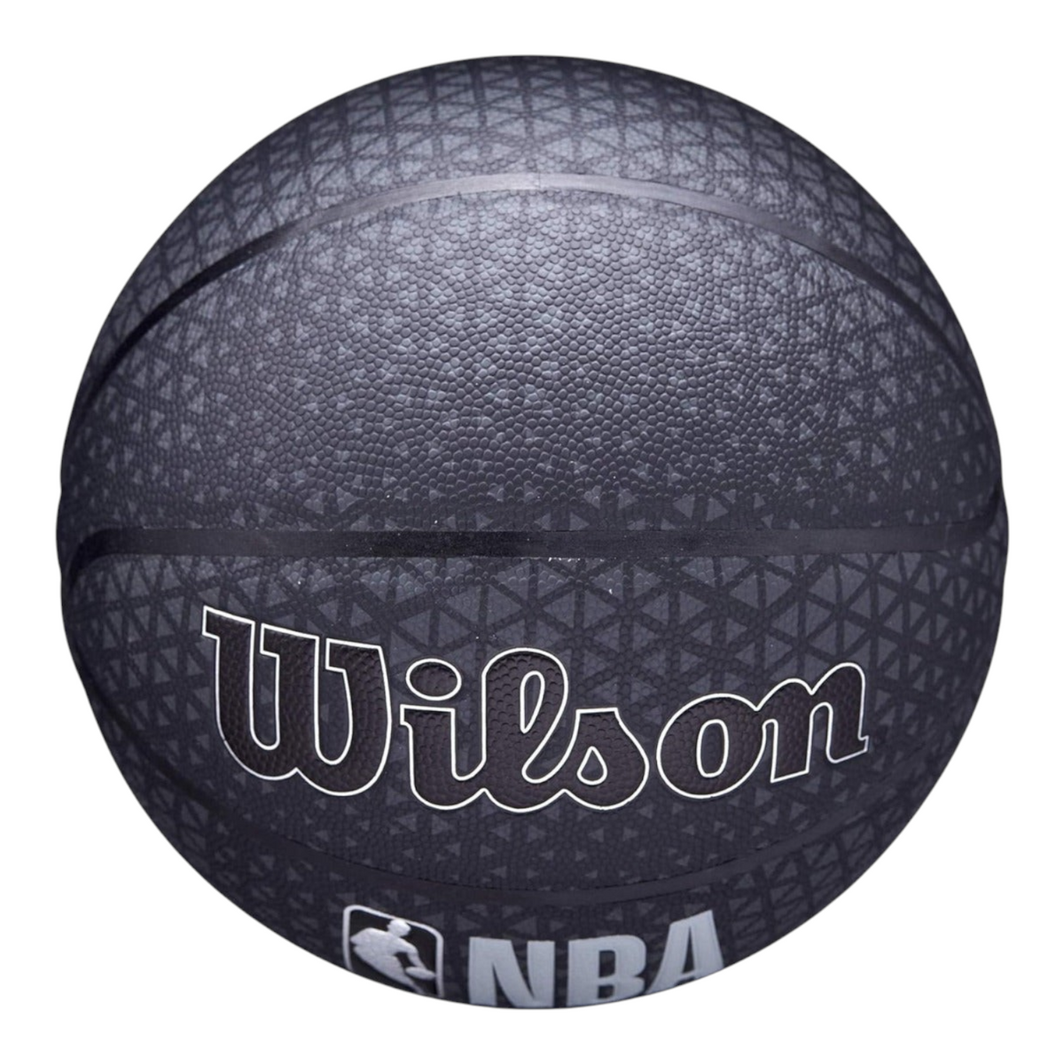 Balón de básquetbol Radach Sports Wilson NBA Forge Pro negro con diseño estampado y textura de agarre profesional