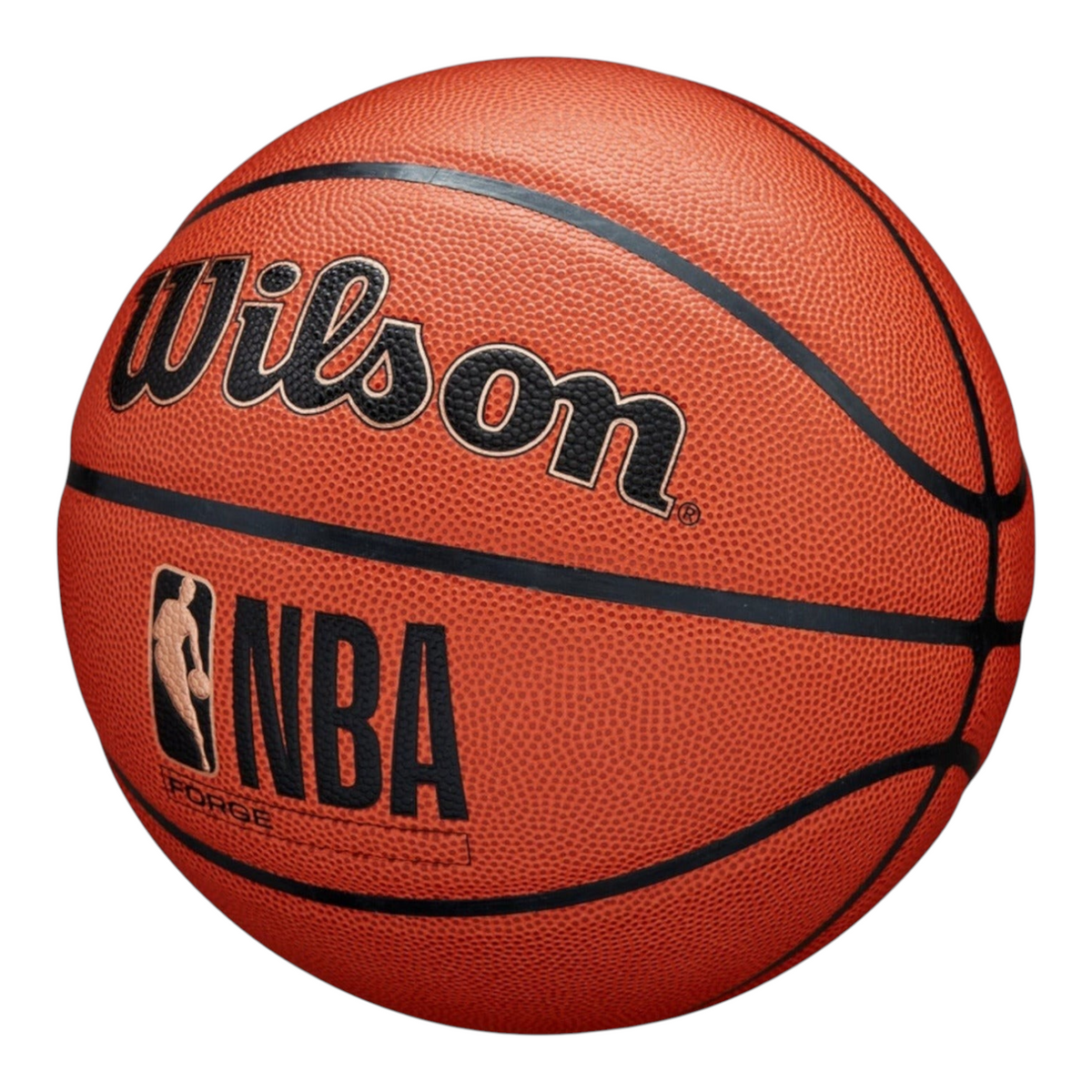 Balón de básquetbol Wilson NBA Forge talla 6 color naranja con logotipos oficiales, ideal para Radach Sports
