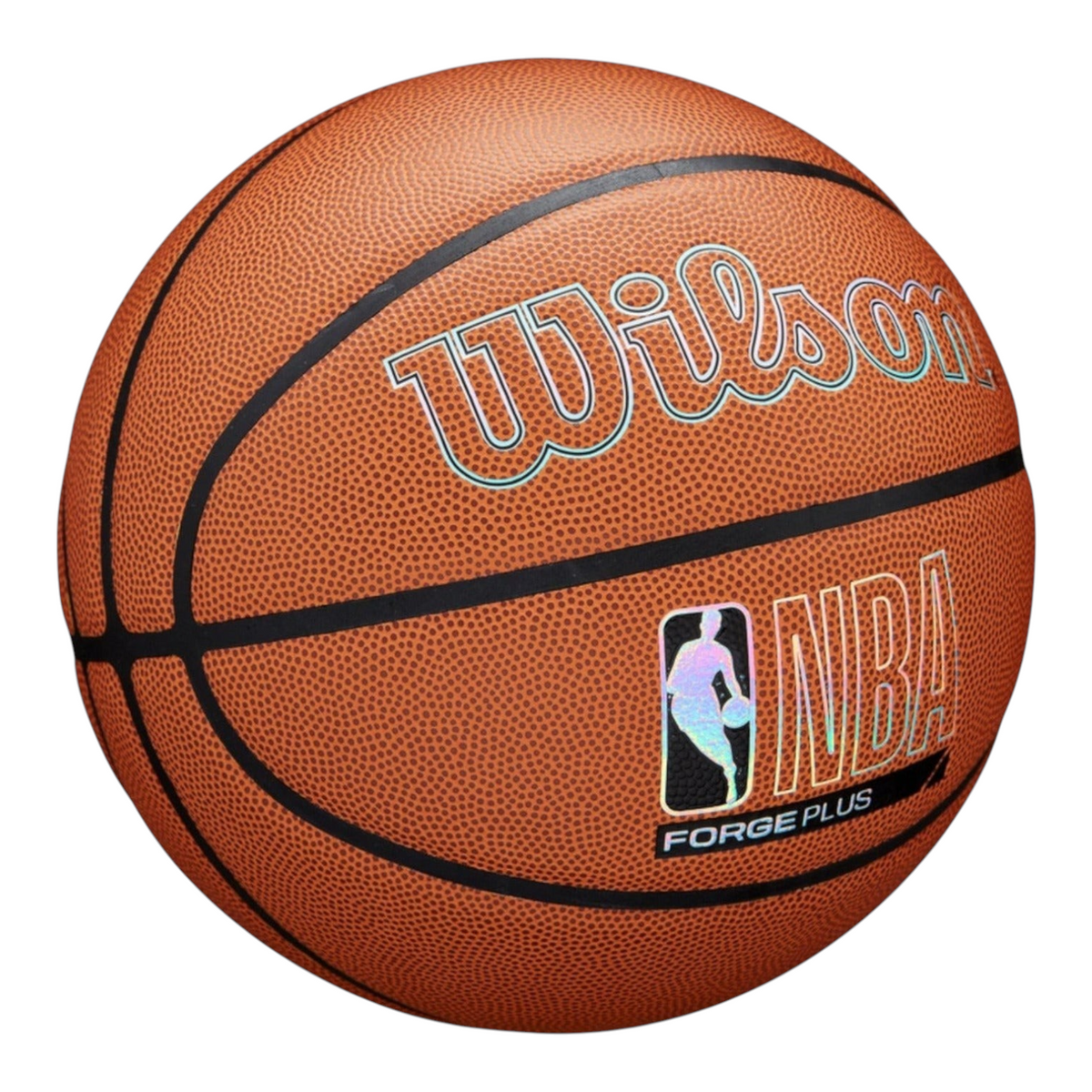 Balón de básquetbol Radach Sports Wilson NBA Forge Plus número 7 con textura de agarre y logotipos oficiales