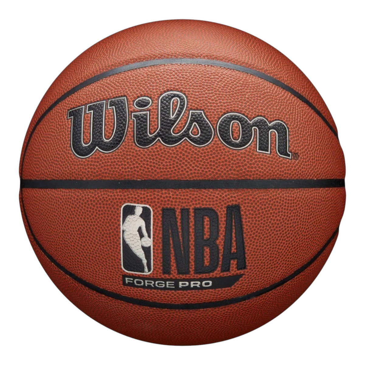 Balón de básquetbol Wilson NBA Forge Pro talla 7 color café con textura de microfibra, disponible en Radach Sports
