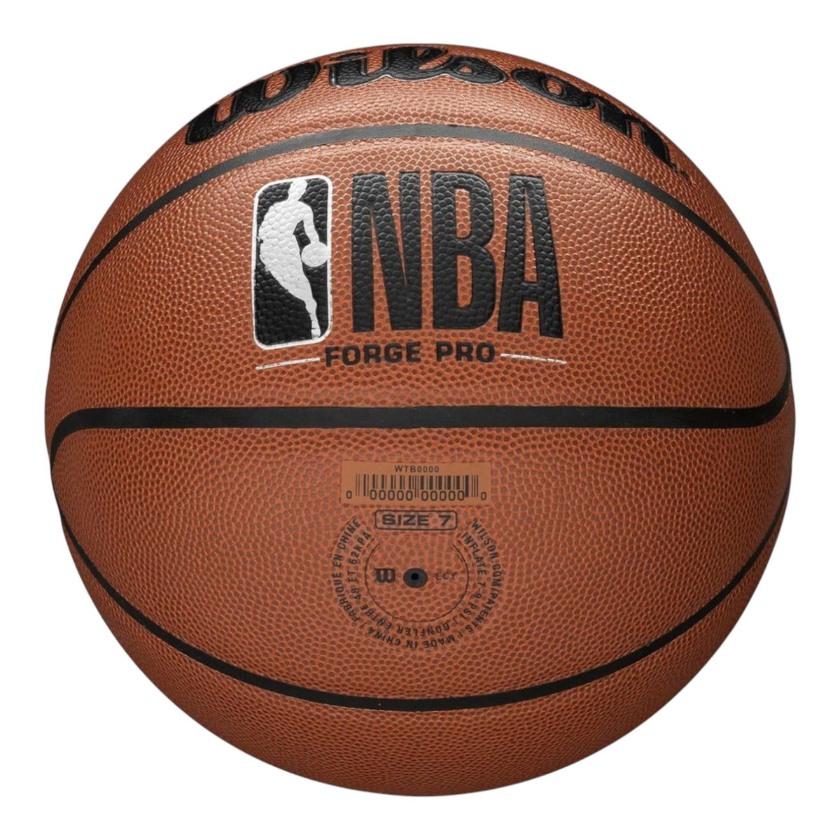 Balón de basquetbol Radach Sports Wilson NBA Forge Pro tamaño 7 con cubierta texturizada y logotipos oficiales