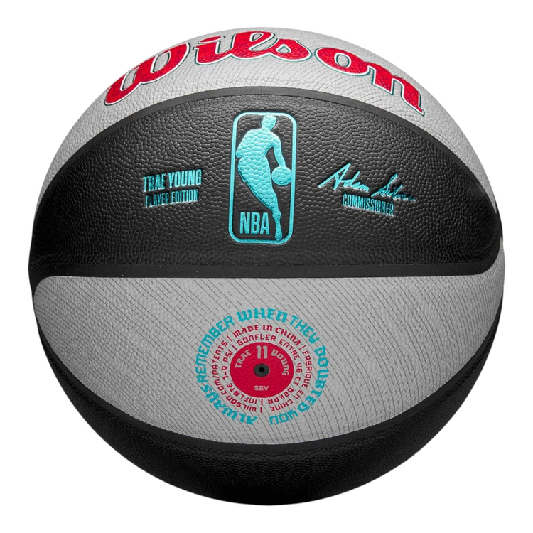 Balón de basquetbol Radach Sports Wilson x Trae Young edición limitada, tamaño 7 en colores negro y gris