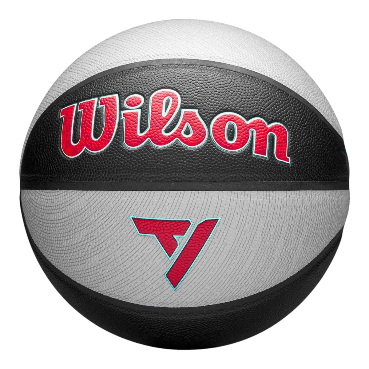 Balón de basquetbol Radach Sports Wilson x Trae Young número 7 en color negro y gris con detalles en rojo