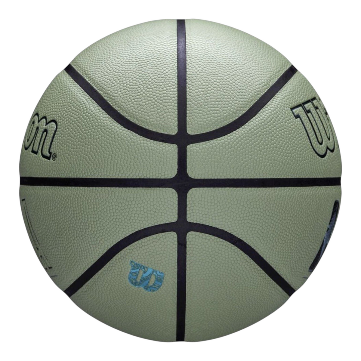 Balón de básquetbol Radach Sports Wilson NBA Forge Eco Gen color verde con textura de agarre y canales negros