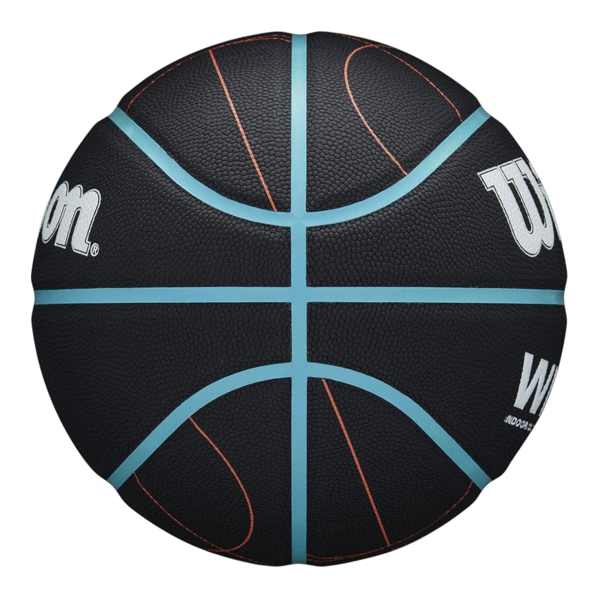 Balón de basquetbol Radach Sports Wilson WNBA Heir negro con detalles en azul claro para uso interior y exterior