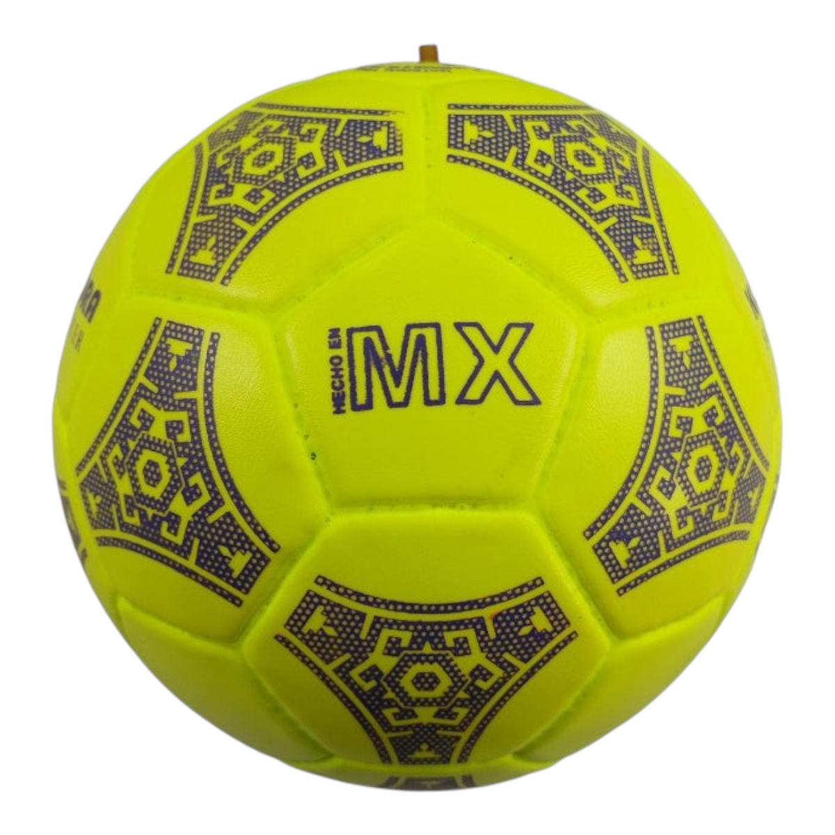Balón de fútbol Radach Sports Kora No. 5 color amarillo neón con diseño geométrico y estampado Hecho en México