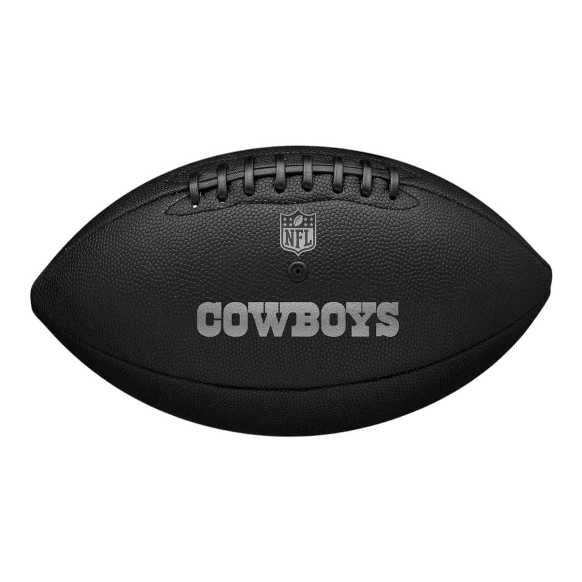 Balón de fútbol americano Radach Sports Wilson NFL Dallas Cowboys en color negro con acabado metálico y textura