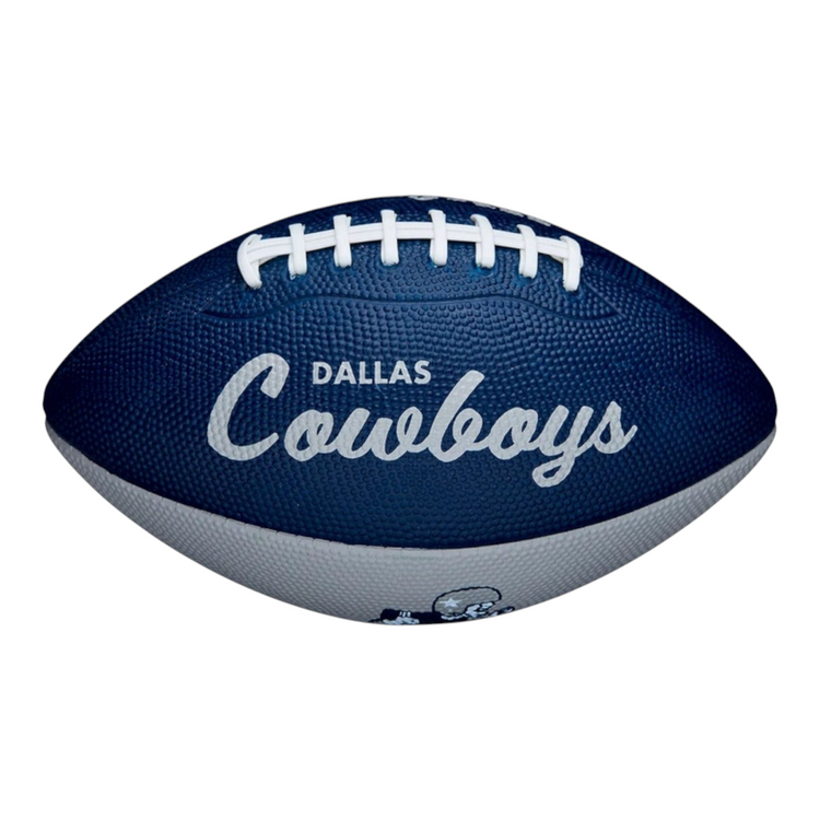 Balón de fútbol americano mini Radach Sports Wilson Dallas Cowboys con diseño retro en azul y gris