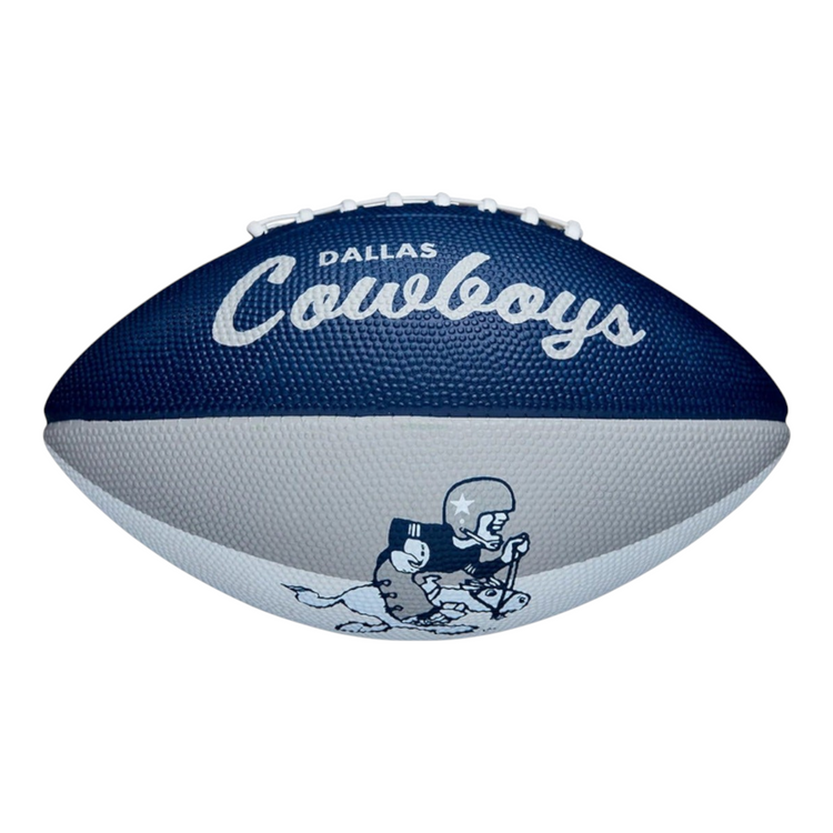 Minibalón de fútbol americano Radach Sports Wilson Dallas Cowboys con diseño retro en azul y gris