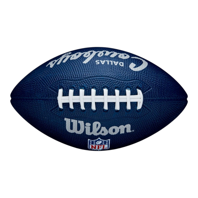 Minibalón de fútbol americano Radach Sports Wilson Dallas Cowboys retro azul con cordones blancos