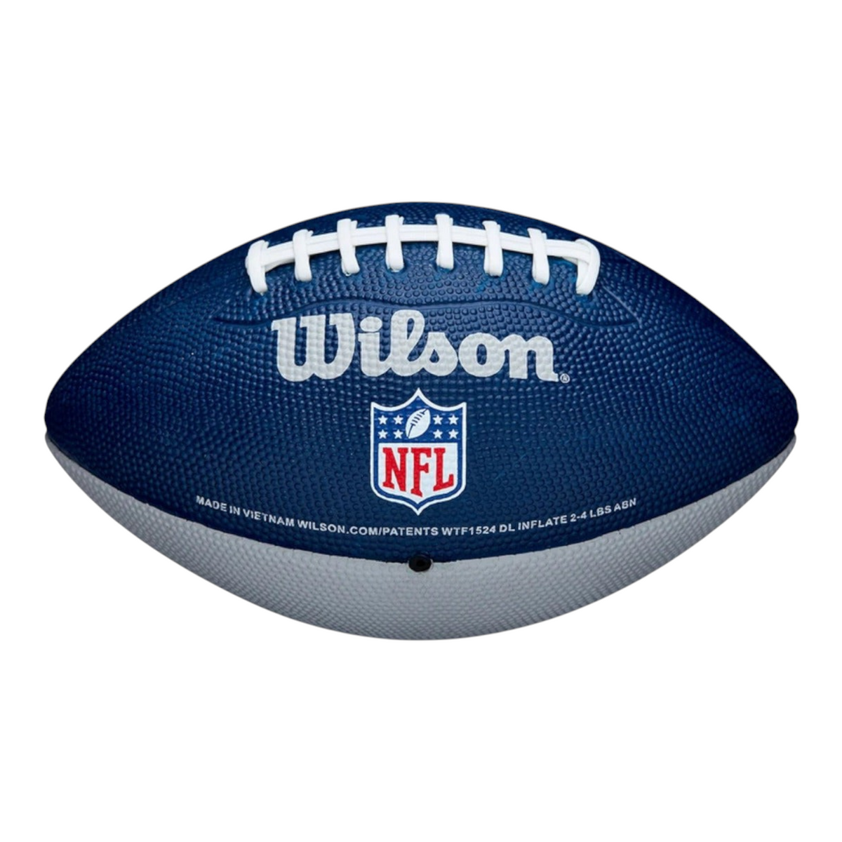 Minibalón de fútbol americano Radach Sports Wilson con diseño retro, color azul y blanco, ideal para fans de la NFL.