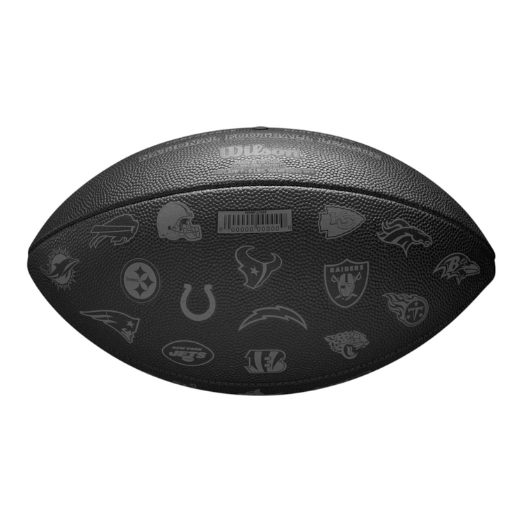 Balón de fútbol americano Radach Sports Wilson NFL 32 equipos en color negro con textura antideslizante