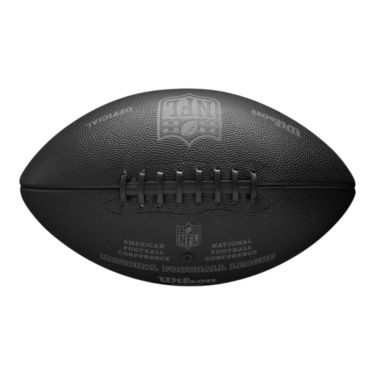 Balón de fútbol americano Radach Sports Wilson NFL 32 Team negro con textura antideslizante y logotipos de la liga
