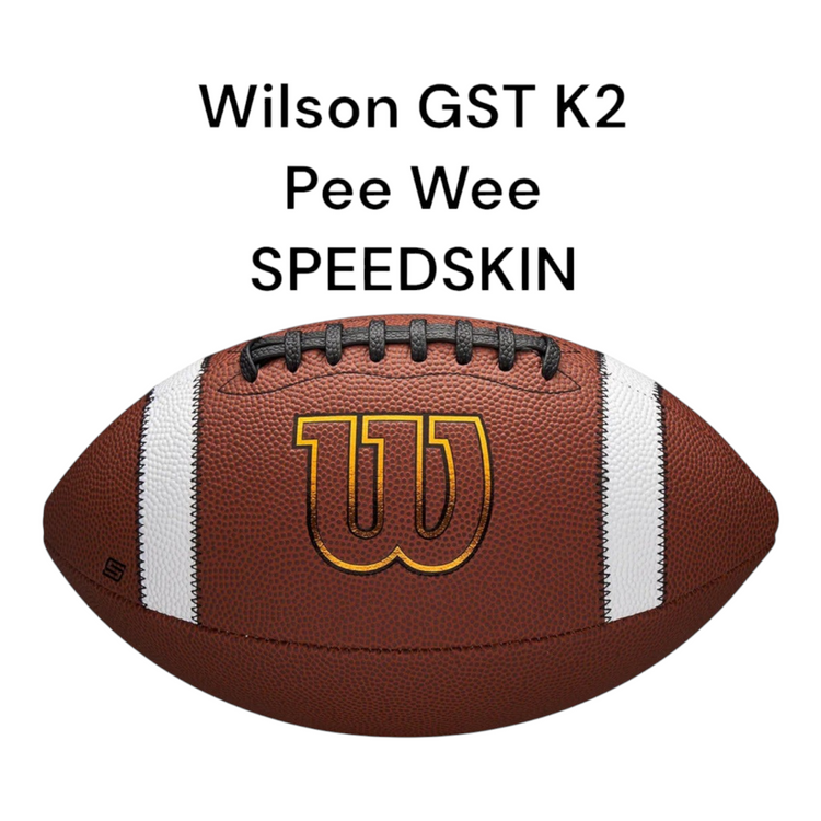 Balón de fútbol americano Radach Sports Wilson GST K2 Speedskin con cuero compuesto y tiras de agarre para niños
