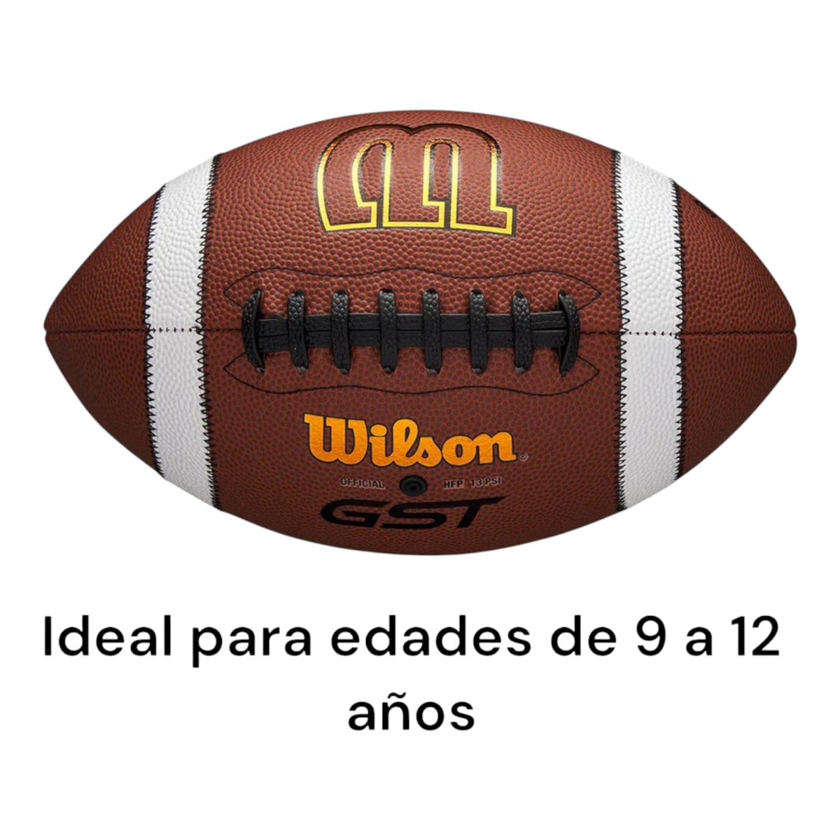 Balón de fútbol americano Radach Sports Wilson GST Speedskin Junior con cuero compuesto y cordones negros