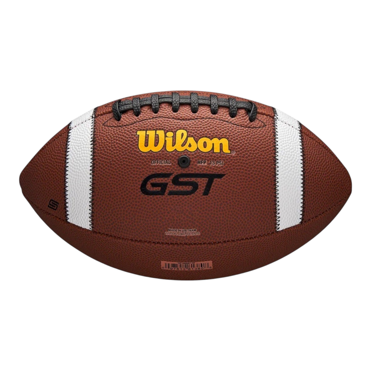 Balón de fútbol americano Radach Sports Wilson GST Speedskin juvenil con cuero compuesto y cordones negros