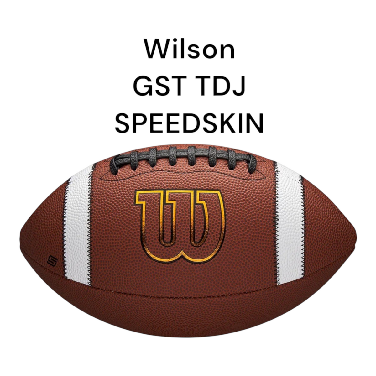 Balón de fútbol americano Radach Sports Wilson GST TDJ Speedskin junior con textura de cuero y cordones negros