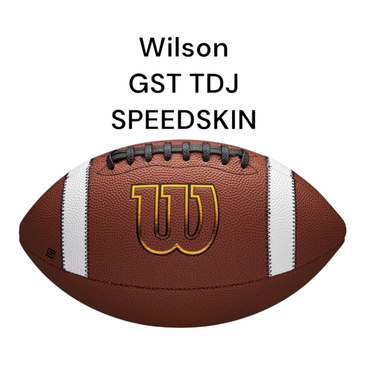Balón de fútbol americano Radach Sports Wilson GST TDJ Speedskin junior con textura de cuero y cordones negros
