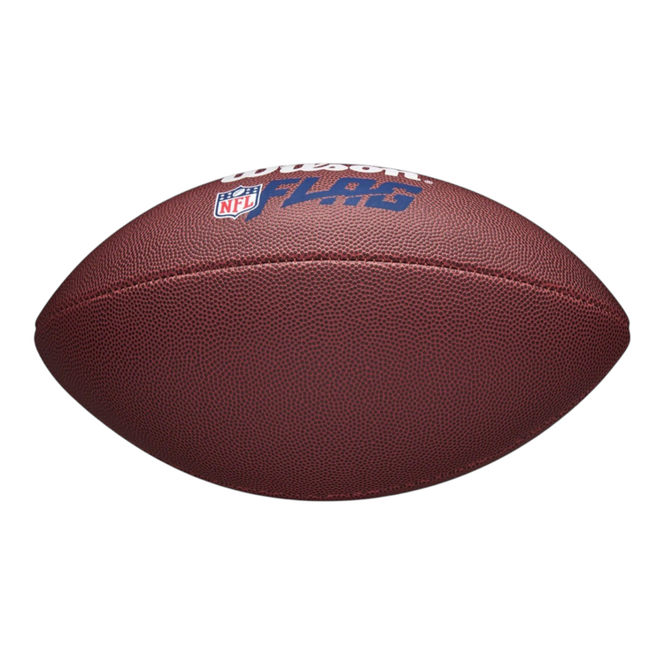 Balón de fútbol americano Radach Sports Wilson NFL Flag de cuero compuesto marrón con logotipos oficiales