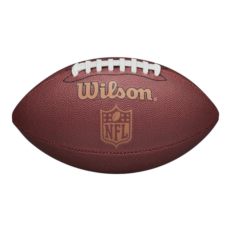 Balón de fútbol americano Radach Sports Wilson NFL Ignition de cuero compuesto color café con cordones blancos