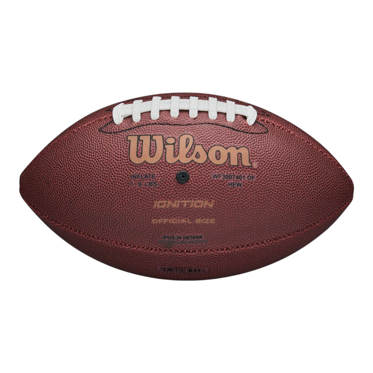 Balón de fútbol americano Radach Sports Wilson NFL Ignition de cuero compuesto color café con cordones blancos