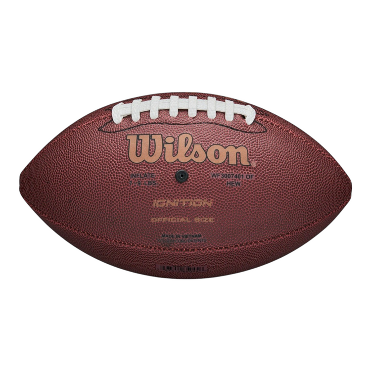 Balón de fútbol americano Radach Sports Wilson NFL Ignition de cuero compuesto color café con cordones blancos