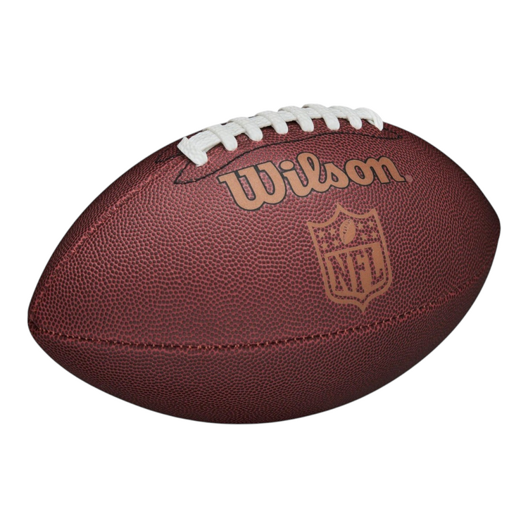 Balón de fútbol americano Radach Sports Wilson NFL Ignition de cuero compuesto color café con cordones blancos