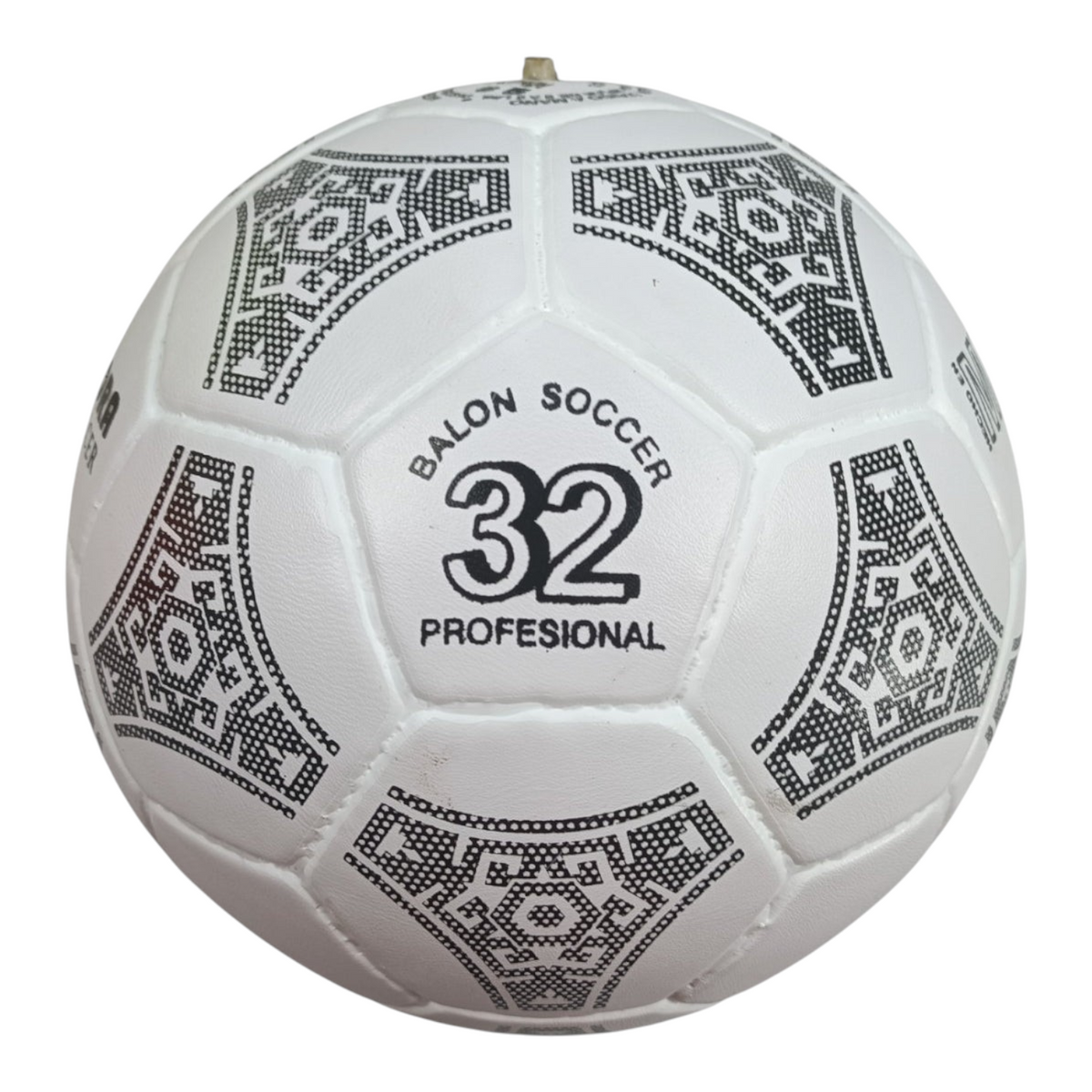Balón de fútbol Radach Sports Kora número 5 blanco con 32 gajos y diseño geométrico tradicional mexicano