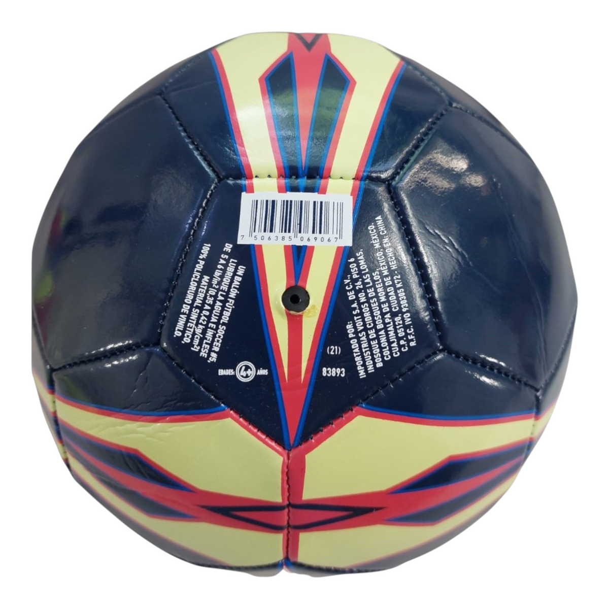 Balón de fútbol Radach Sports Club América S100 número 5 en color azul con detalles amarillos y rojos