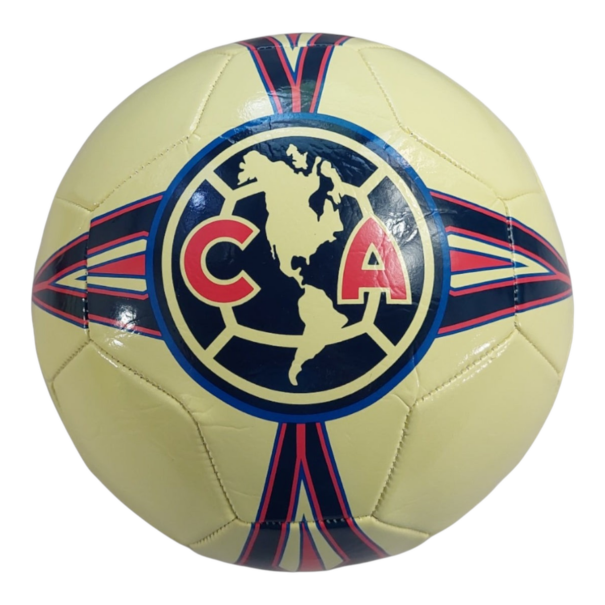 Balón de fútbol Radach Sports Voit No. 5 Club América en color amarillo con diseño de 32 paneles y escudo oficial