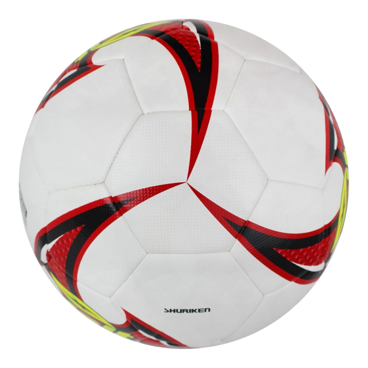 Balón de fútbol Voit Shuriken Hibrido S300 número 5 en color blanco con detalles en rojo y amarillo de Radach Sports