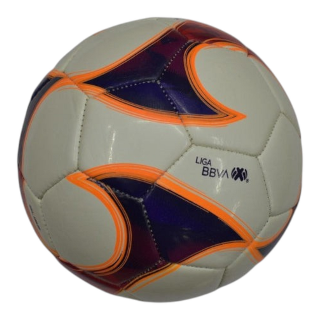 Balón de fútbol Voit Bliss tamaño mini número 2 en color blanco con detalles naranjas y morados de Radach Sports