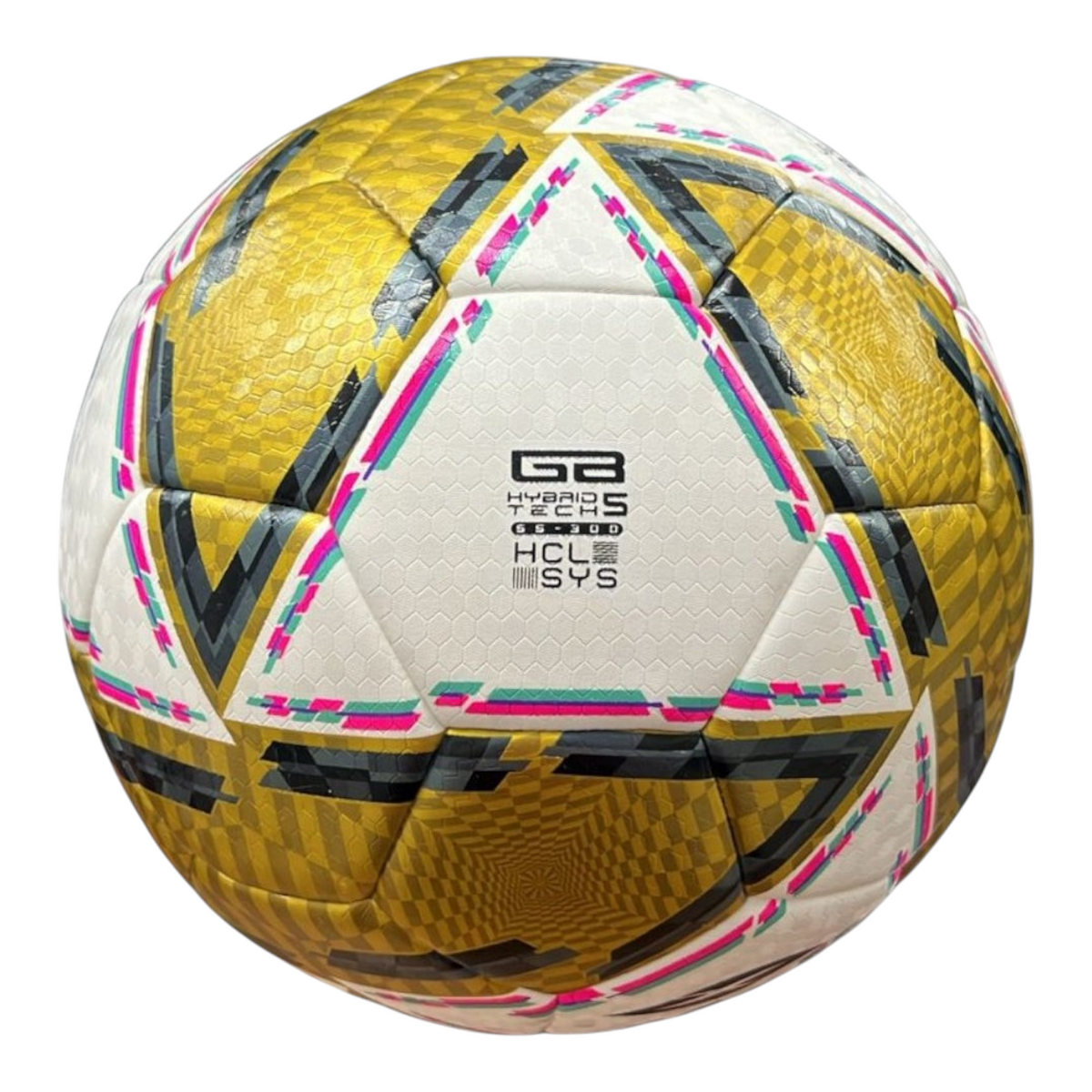 Balón de fútbol Radach Sports Voit Morph Apertura 2024 Liguilla, diseño híbrido dorado y blanco, tamaño 5 oficial.