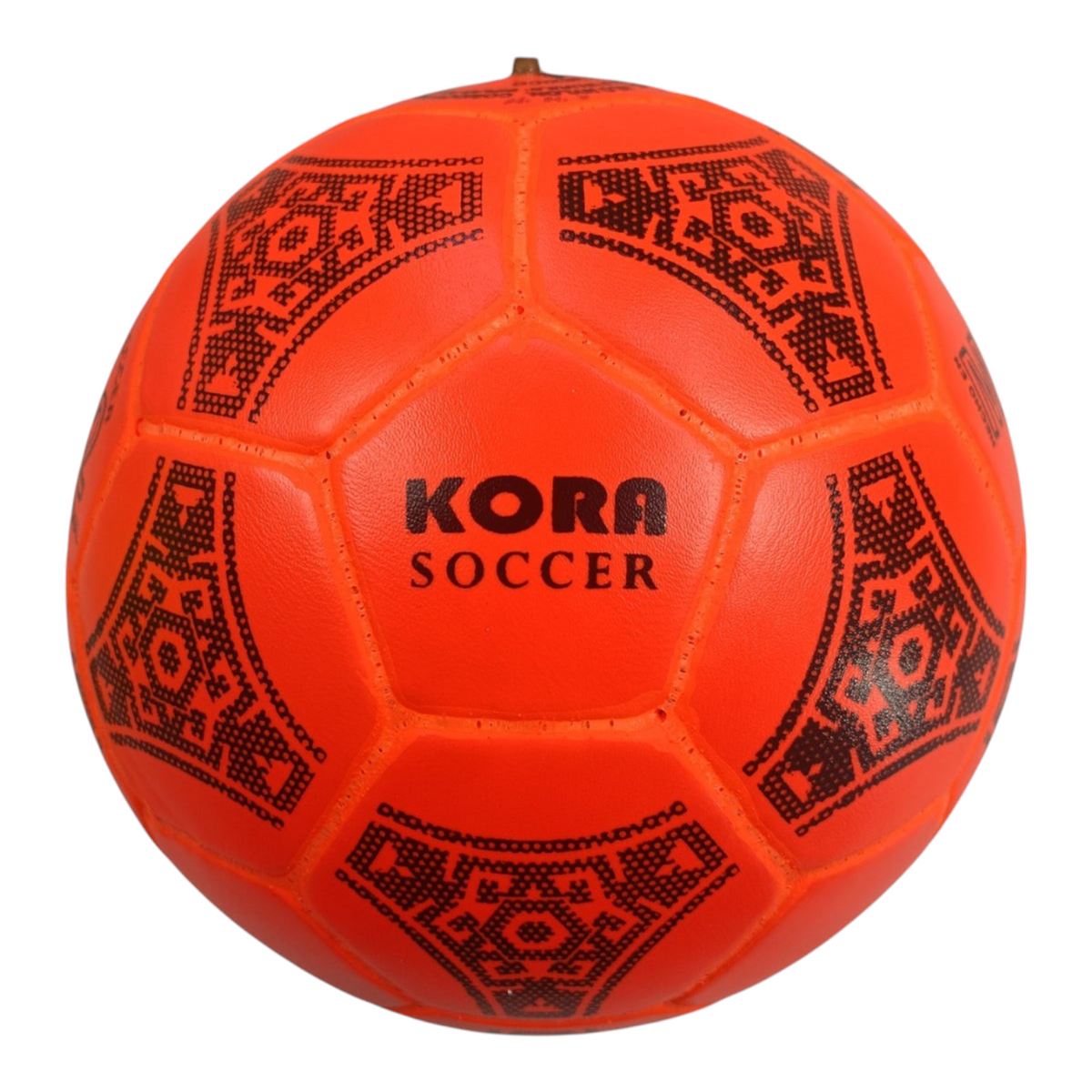 Balón de fútbol Radach Sports Kora No.5 naranja de vinil con diseño geométrico tradicional mexicano y 32 gajos