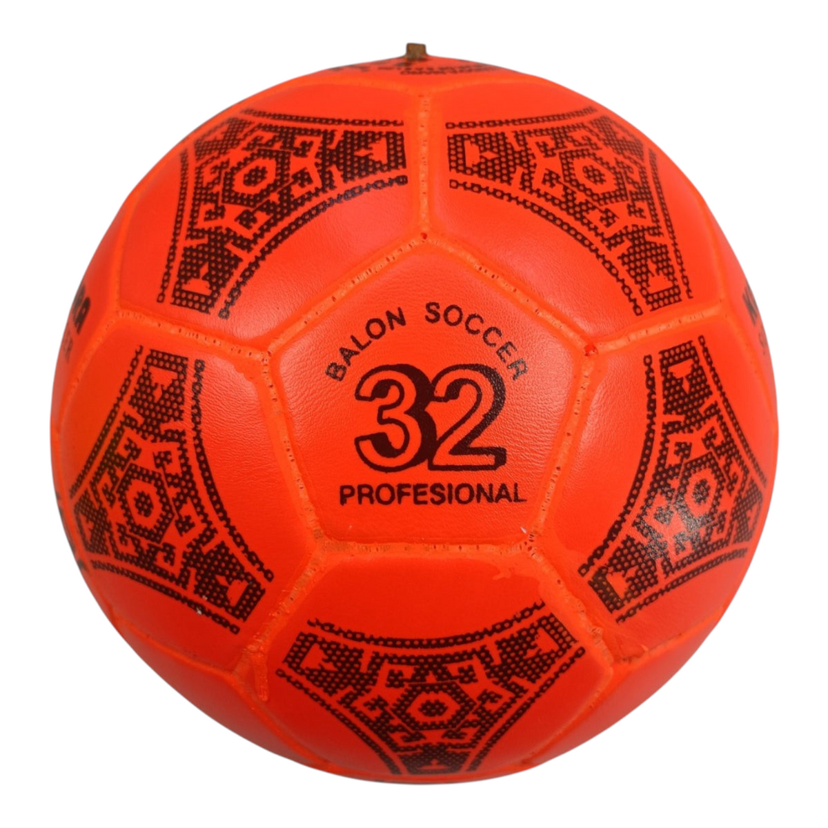 Balón de fútbol Radach Sports Kora No. 5 naranja de vinil con 32 gajos y patrones geométricos estilo mexicano