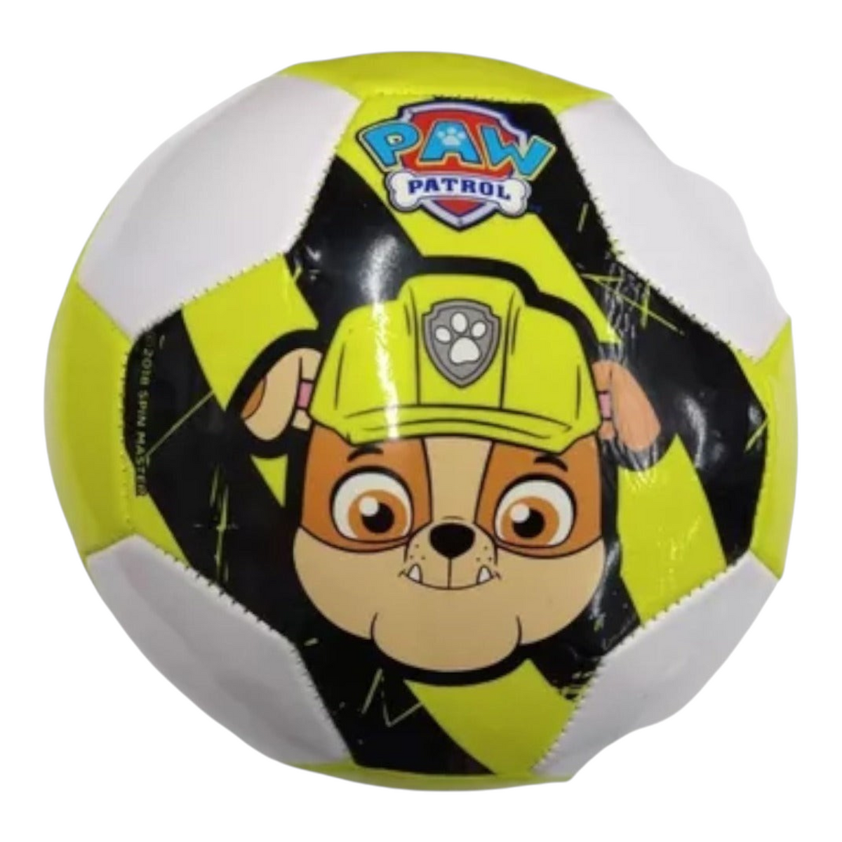 Balón de fútbol Radach Sports Voit Paw Patrol número 3 en color amarillo y blanco con diseño de Rubble