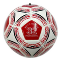 Balón de fútbol Radach Sports número 5, color rojo y blanco, fabricado en material sintético con costura a mano.